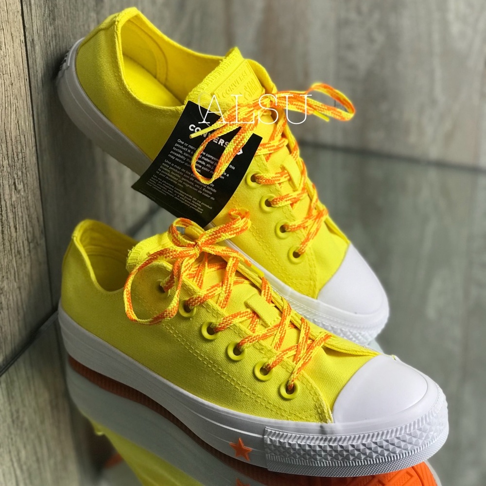 NWT Converse Ctas OX Fresh Yellow Canvas W AUTHENT - Picture 2 of 8